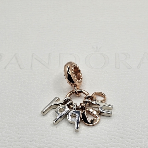 Authentic Pandora Two Tone Dangle Charm - Picture 3 of 7